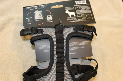 K9 Sport Sack Walk-On Dog Carrier with Harness and Storage (Small/Gray)