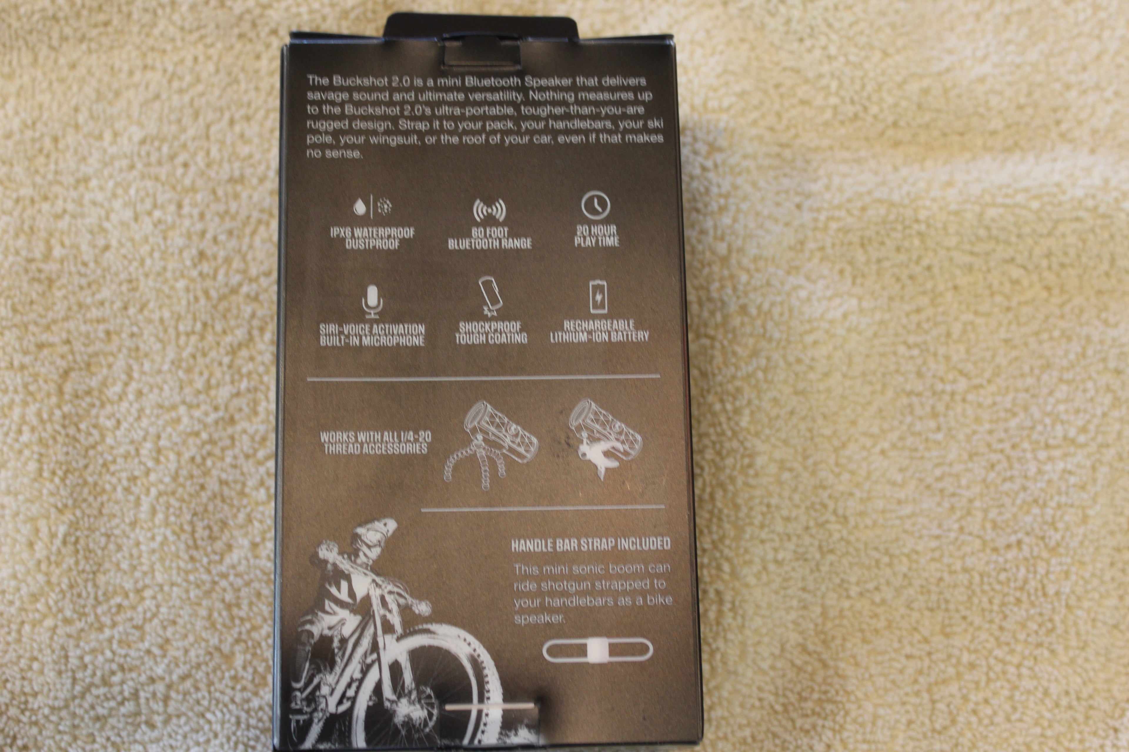 Outdoor Tech - Buckshot 2.0 Bluetooth Speaker, Black Portable Speaker